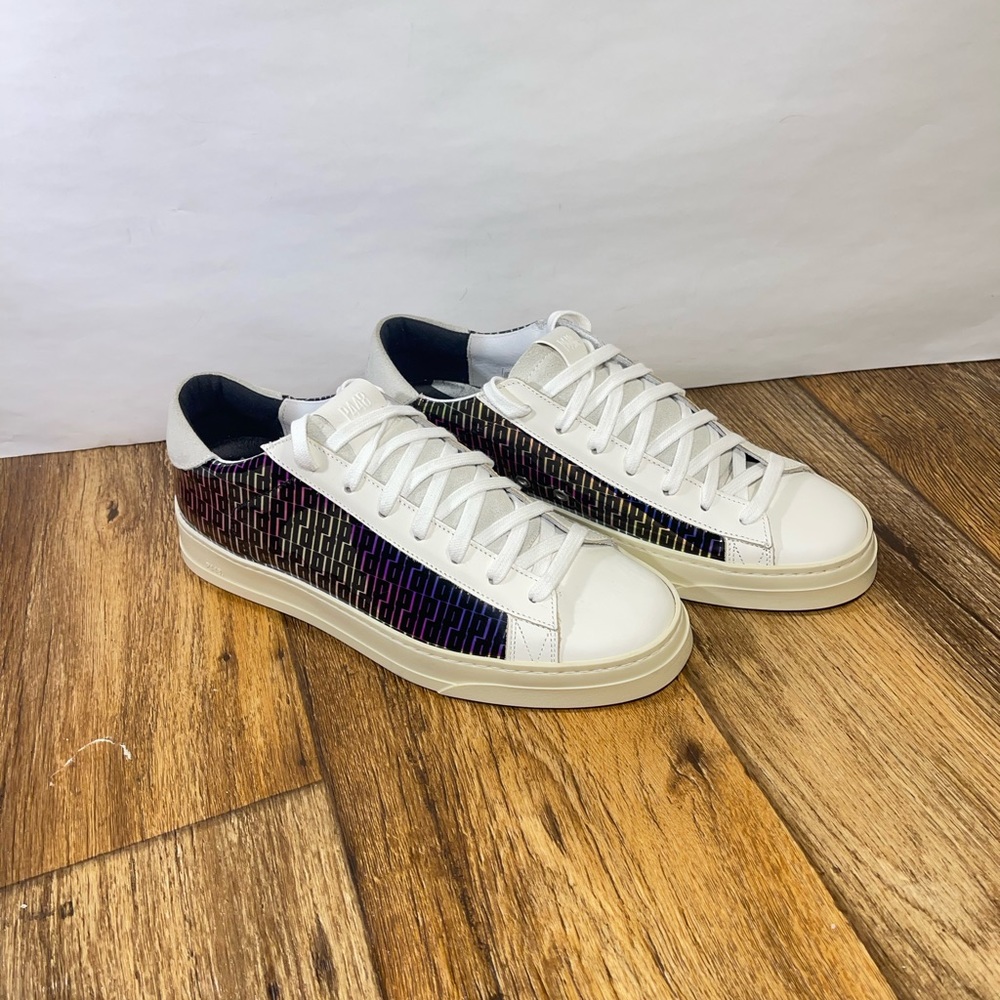 P448 Jack Monogram Hologram Sneakers White Women’s 39 / US 8.5 Made Italy New